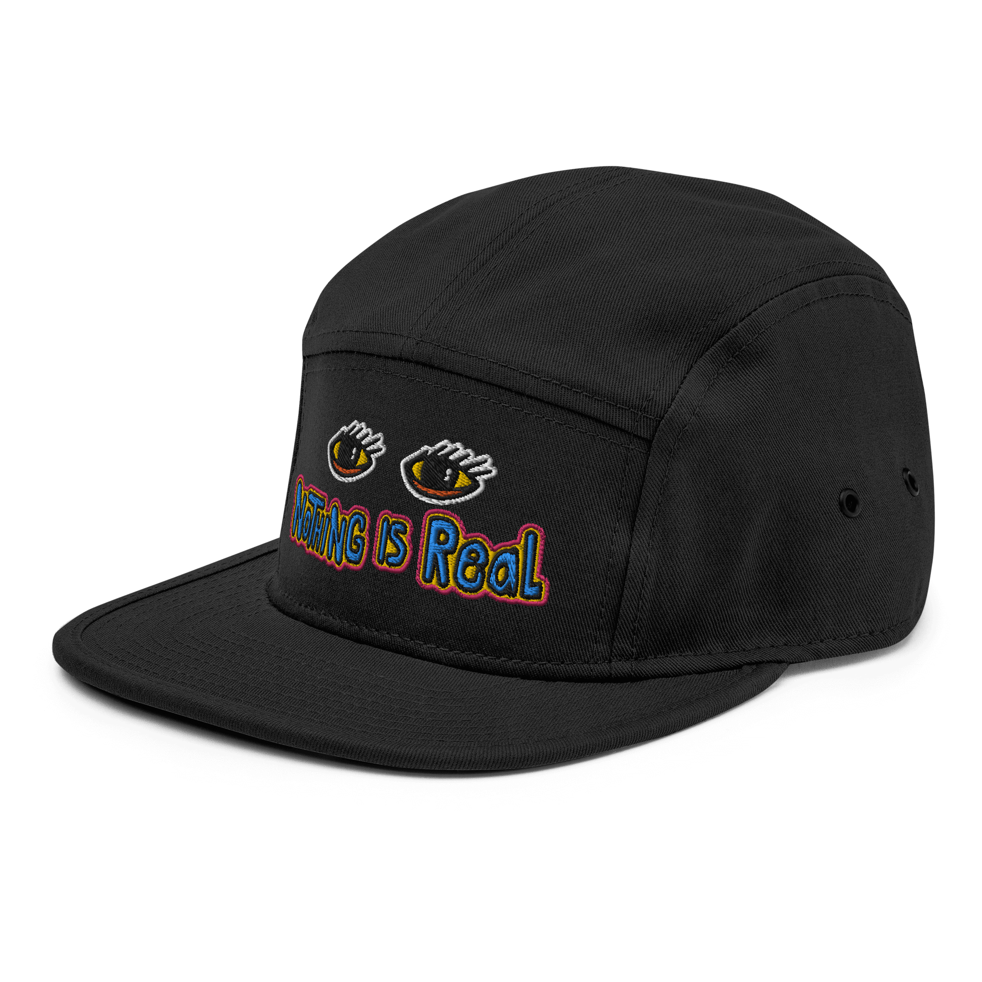 Nothing Is Real Camper CapDive into the surreal with the Nothing Is Real Camper Cap – a structured masterpiece with a firm front panel. Crafted exclusively for you upon order, the slight wait adds to its mysterious allure. Opting for on-demand production