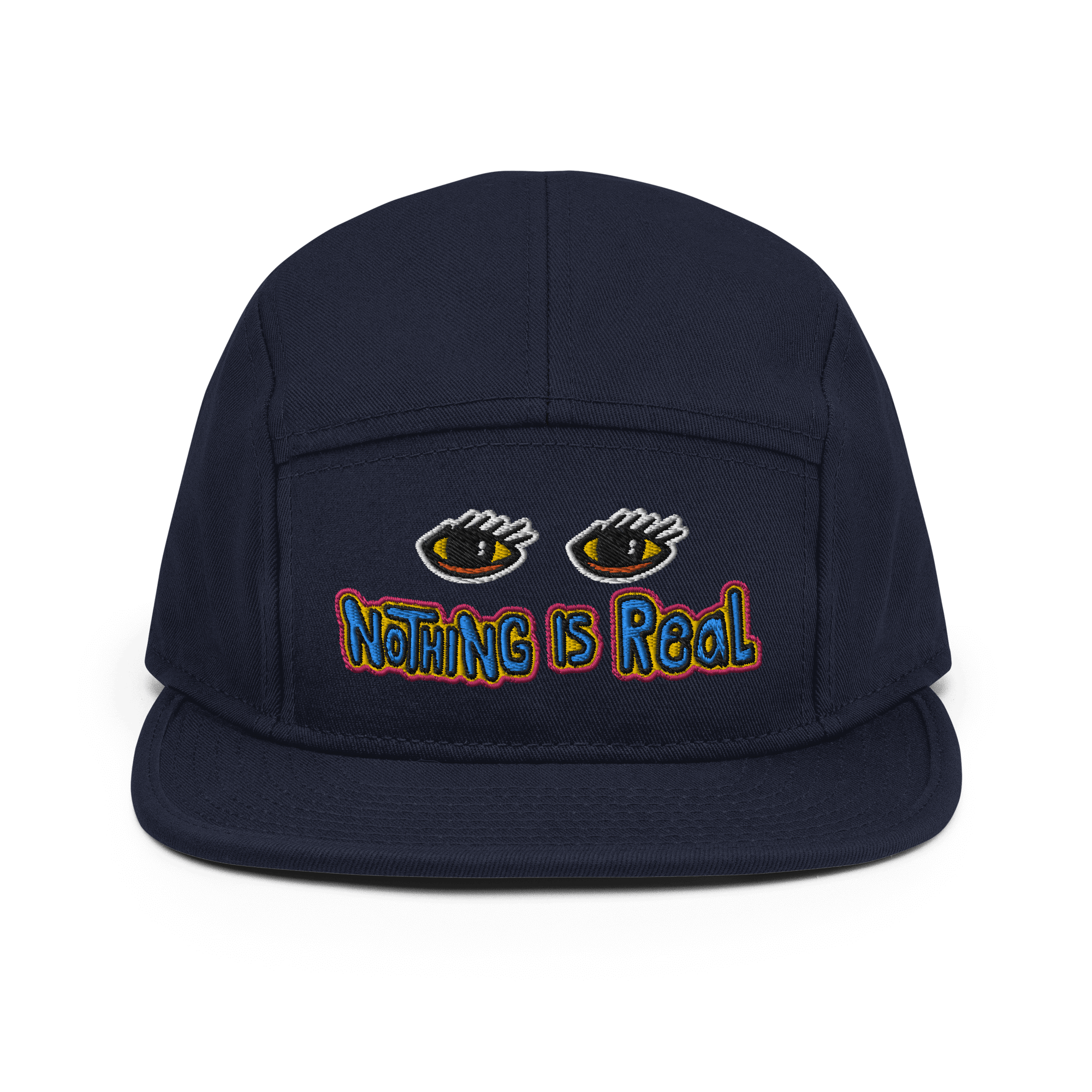 Nothing Is Real Camper CapDive into the surreal with the Nothing Is Real Camper Cap – a structured masterpiece with a firm front panel. Crafted exclusively for you upon order, the slight wait adds to its mysterious allure. Opting for on-demand production