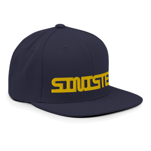 Sinister Snapback CapUnleash your dark style with the Sinister Snapback Cap – a classic fit, flat brim, and full buckram structure that commands attention. The adjustable snap closure ensures a comfortable, one-size-fits-most fit. Crafted exclusively for