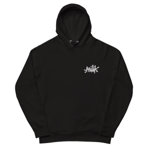 Milk Embroidery Pullover HoodieIndulge in comfort with our Milk Embroidery Pullover Hoodie – destined to be your everyday favorite. Exceptionally soft with handy side pockets, it's the epitome of practical luxury. Crafted from organic cotton and recycled