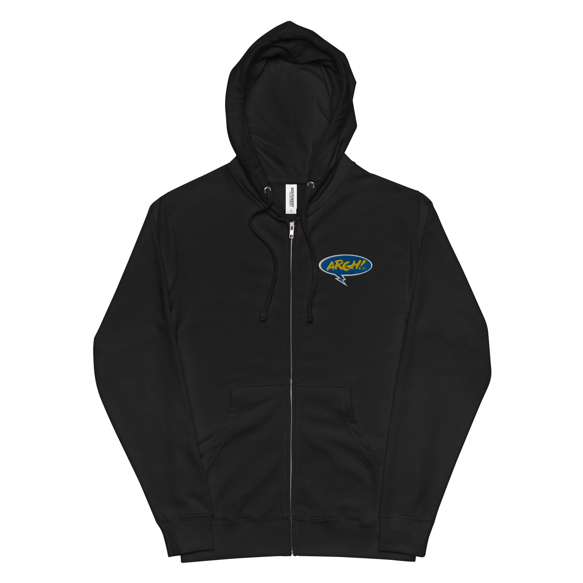 ARGH! Embroidery Zip Up HoodieARGH! Embroidery Zip Up Hoodie. With its soft, premium quality fleece fabric and jersey-lined hood, this unisex zip-up hoodie will be a cozy addition to your outfit. Pair it with jeans, shorts, a skirt, or a dress to stay war