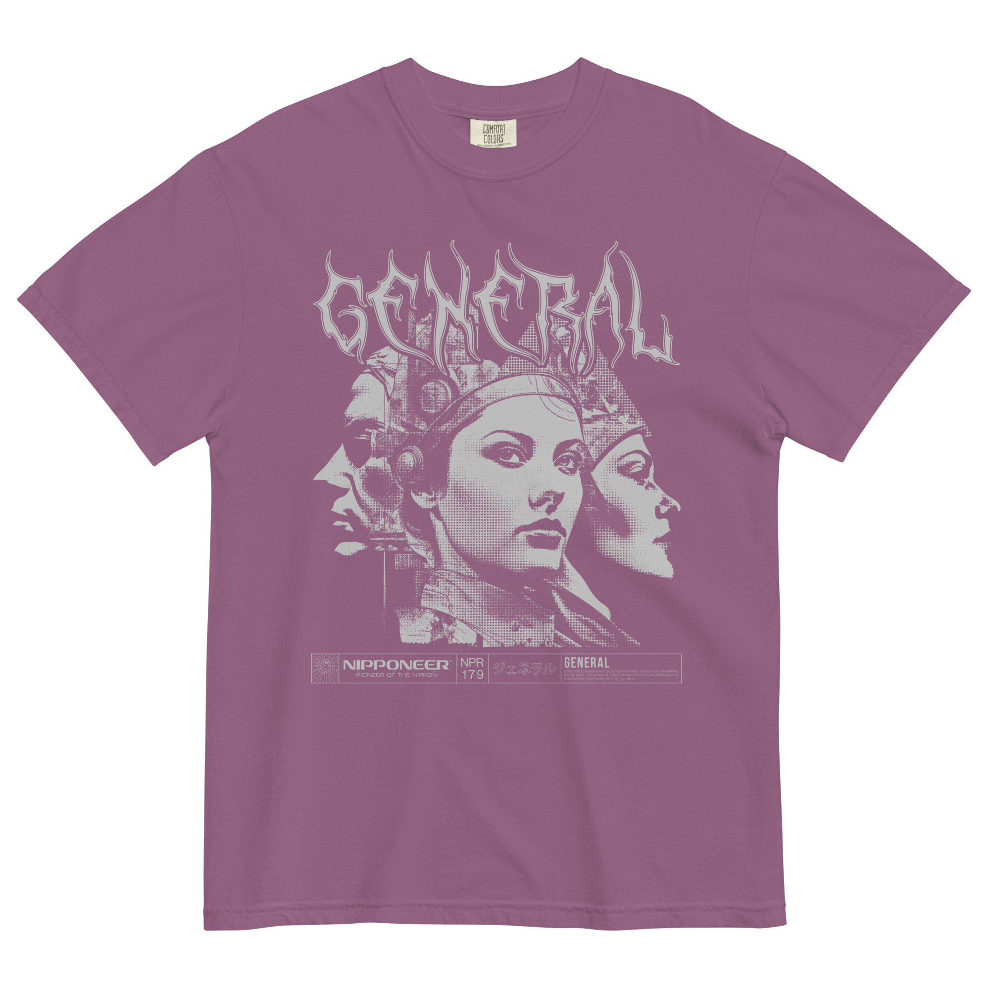 General T-shirtStep into Y2K nostalgia with our General T-shirt – a perfect blend of thickness, structure, softness, and breathability. Crafted from 100% ring-spun cotton, this men's heavyweight tee is dyed to perfection. Its regular fit effortlessly comp