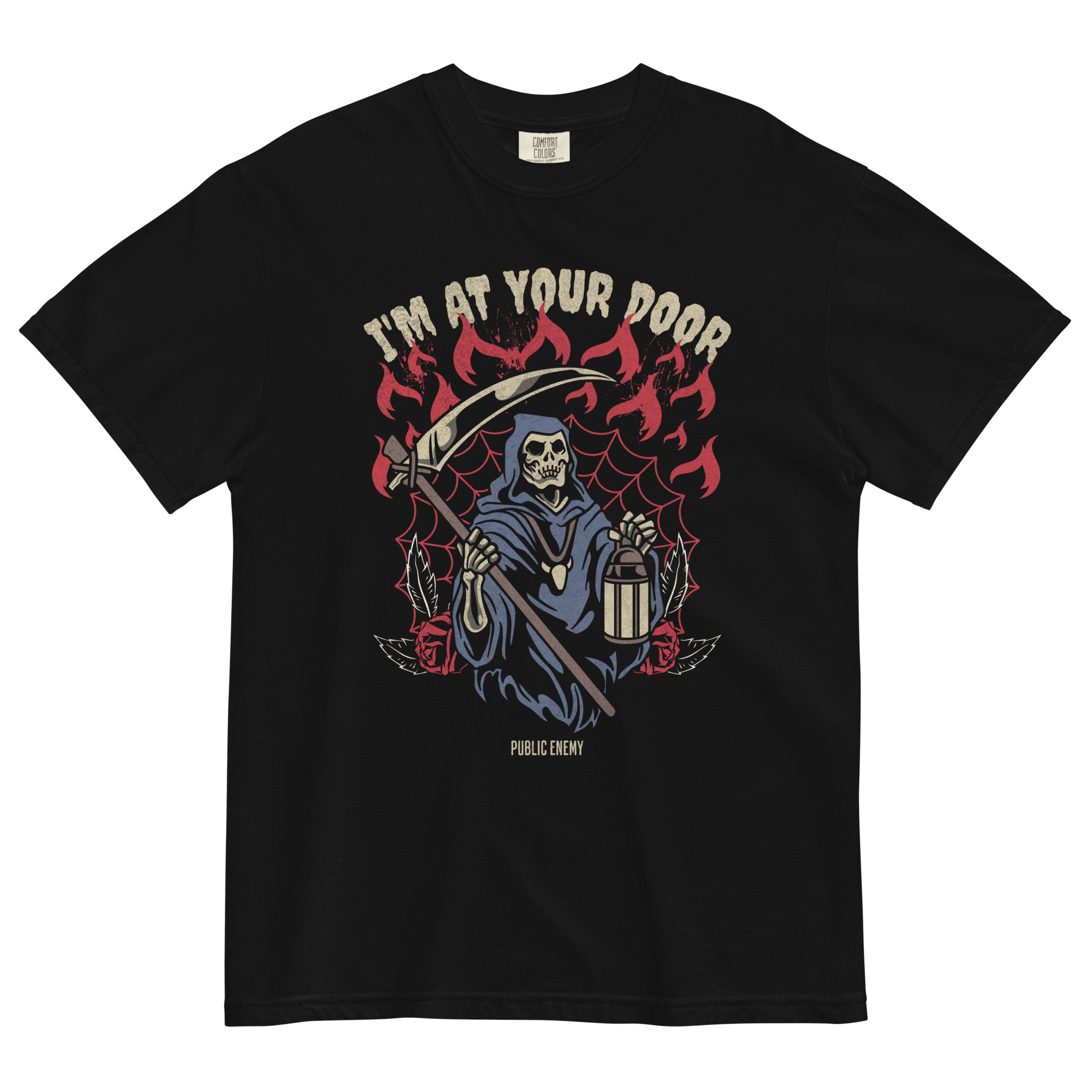 Grim Reaper T-shirtDiscover the comfort and style of our 100% cotton men's Grim Reaper T-shirt. Perfect for layered streetwear looks. Edge it up today! • 100% ring-spun cotton • Fabric weight: 6.1 oz/yd² (206.8 g/m²) • Garment-dyed • Relaxed fit • 7/8″ do