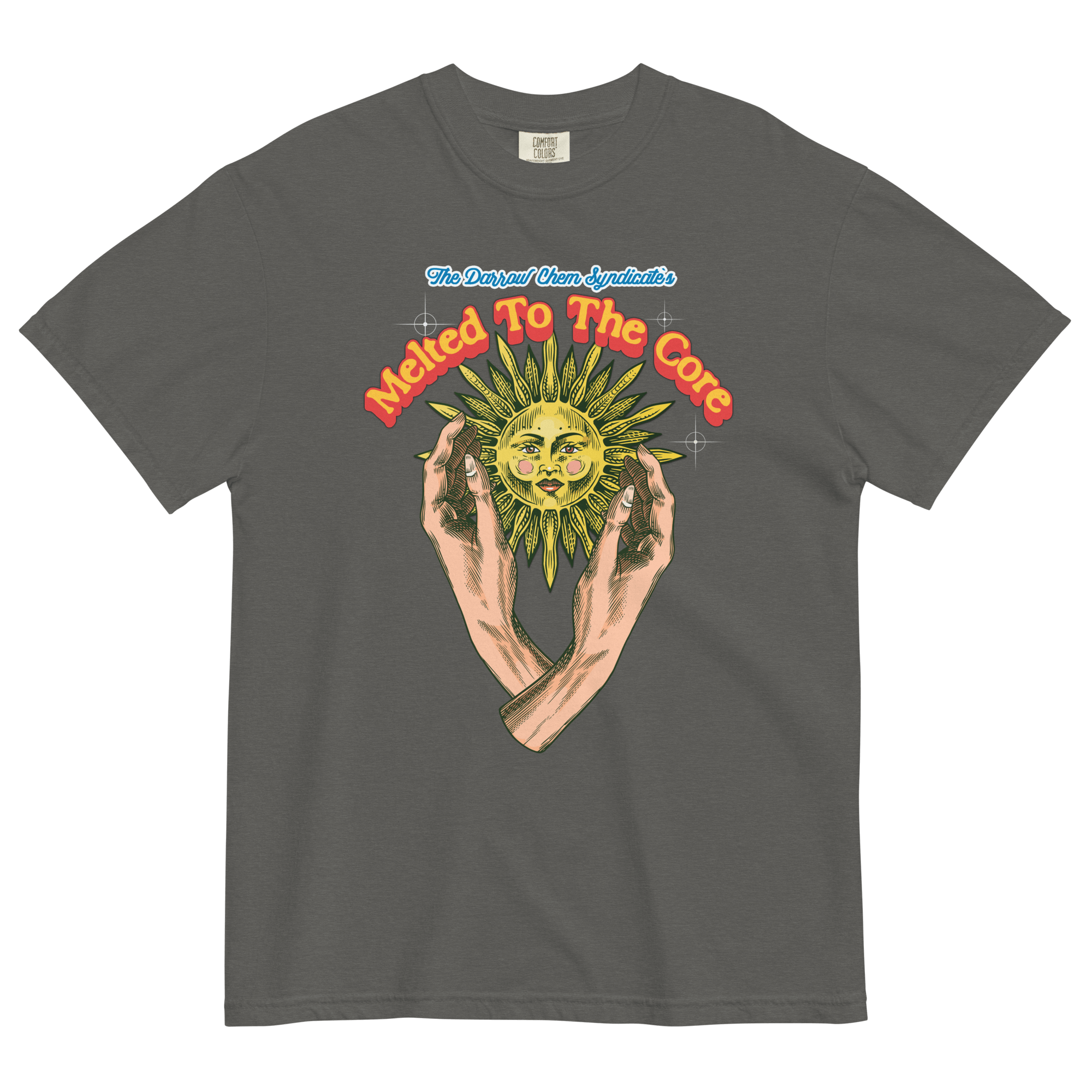 Melted To The Core T-shirtGet groovy in our Melted To The Core T-shirt! Premium cotton, hip style, made for comfort. Dive into cool streetwear now. • 100% ring-spun cotton • Fabric weight: 6.1 oz/yd² (206.8 g/m²) • Garment-dyed • Relaxed fit • 7/8″ double