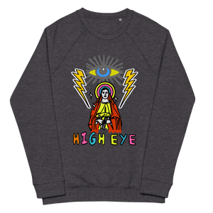 High Eye Raglan SweatshirtExperience ultimate comfort and style with the High Eye Raglan Sweatshirt. This unisex organic masterpiece lets you seamlessly blend coziness with fashion. Enveloped in its brushed fleece lining, it feels like a cloud of softness