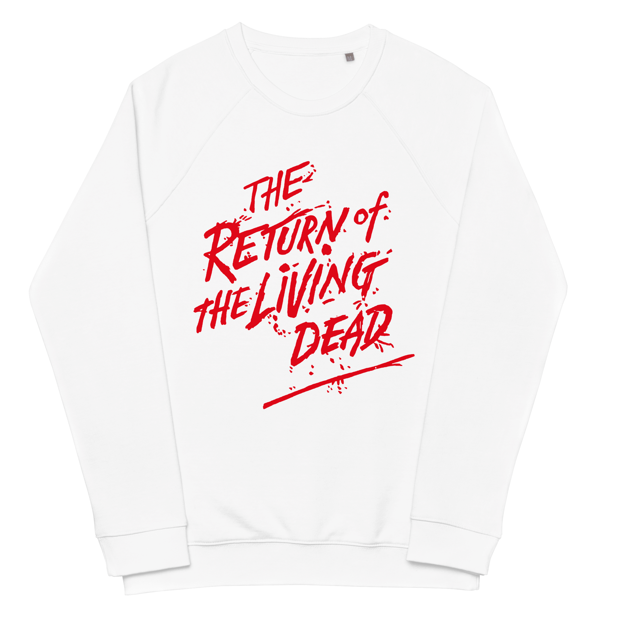 The Return Of The Living Dead Raglan SweatshirtElevate your style to the afterlife with The Return Of The Living Dead Raglan Sweatshirt. Embrace the supernatural blend of organic cotton comfort and ghoulish chic. Get ready to cozy up in undead sophisticat